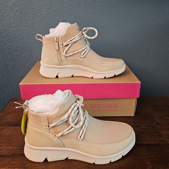 Ryka Shoes - NIB Ryka Charisma Latte Brown Athletic Booties Boots Mud/Water Repellent Sz 7W